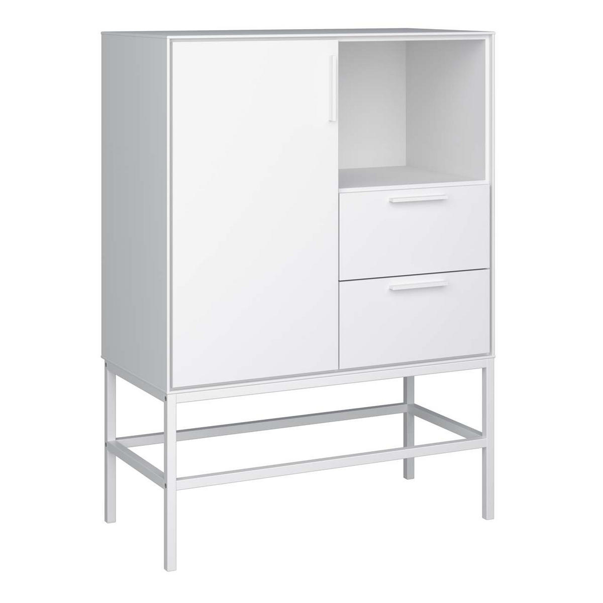 SIDEBOARD Ravn Weiß lackiert 80/42/111 cm - Weiß, Holzwerkstoff (80/111/42cm) - ebuy24