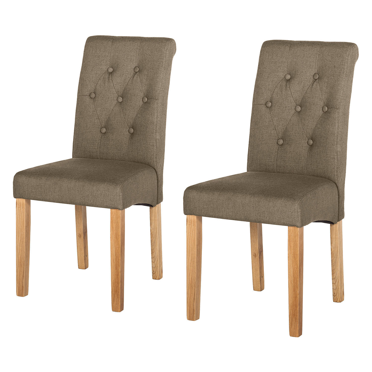 POLSTERSTUHL - Webstoff / Massivholz - Cappuccino, Holz/Textil (45/95/60cm) - home24