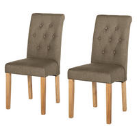 POLSTERSTUHL - Webstoff / Massivholz - Cappuccino, Holz/Textil (45/95/60cm) - home24