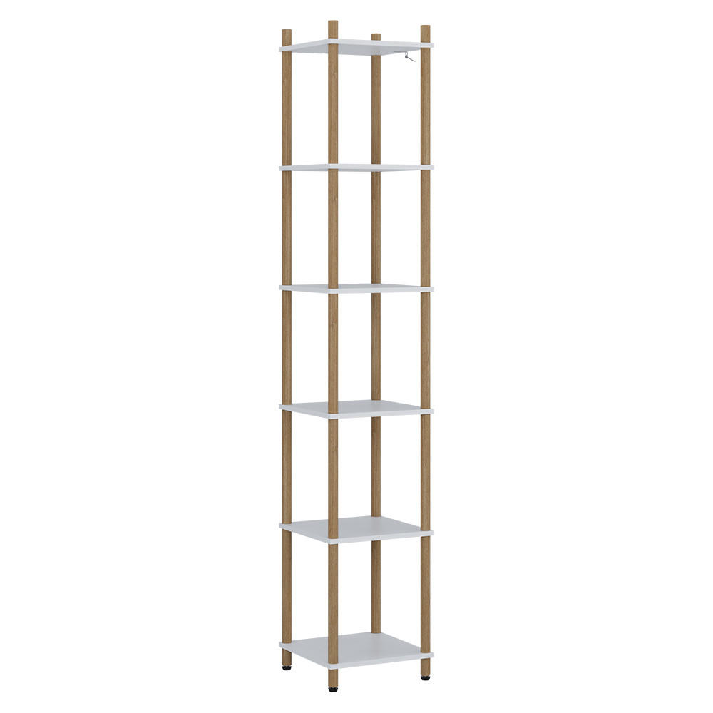 Vicco ROHOVÁ POLICE Bivio Bílá/borovice 30 x 163.5 cm 6 polic