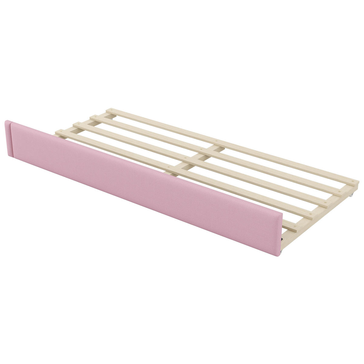KINDERBETT 90x200cm, USB, LED, Ausziehbett, Schreibtisch, gepolstert, Rosa - Rosa, Holzwerkstoff (90/200cm)
