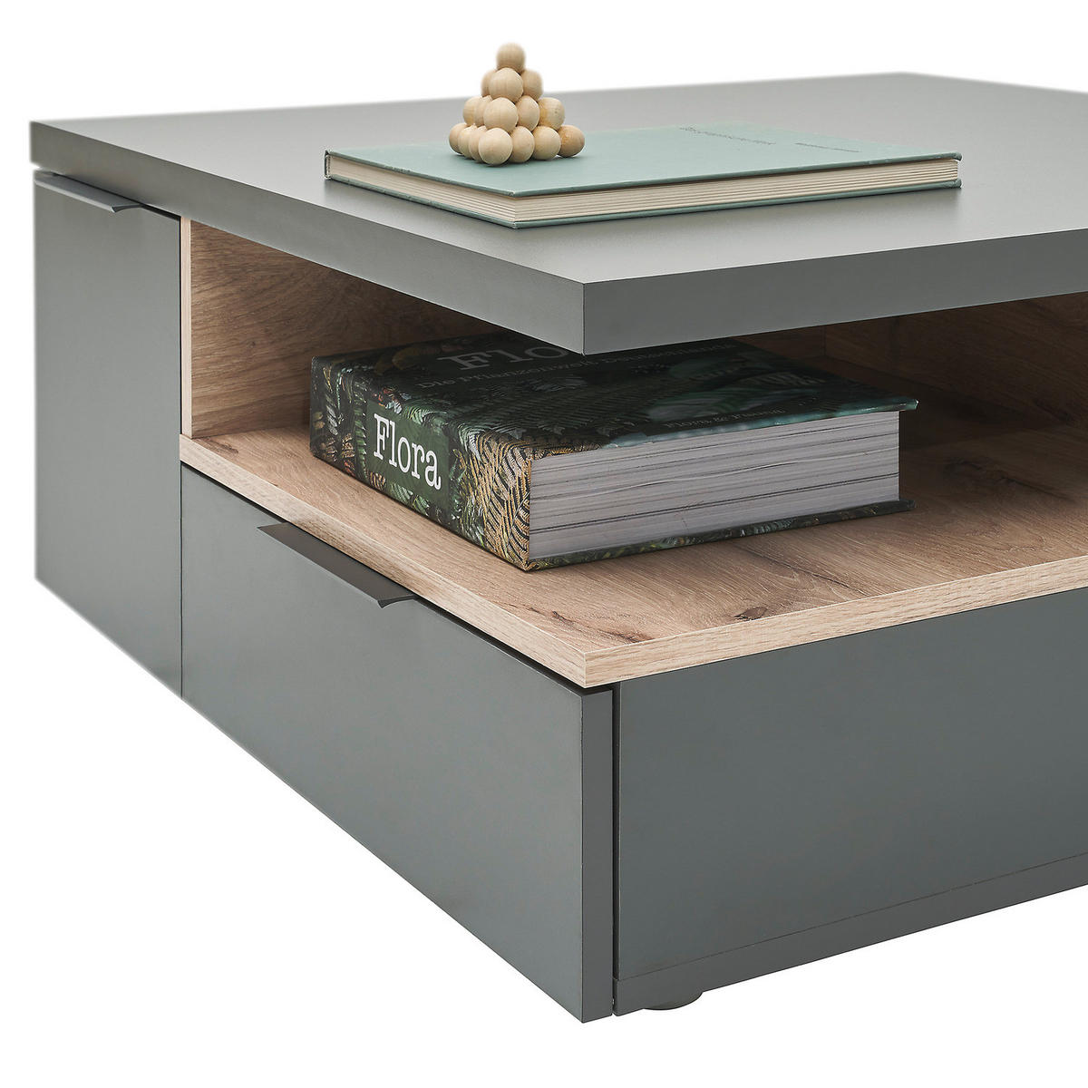 COUCHTISCH - Dunkelgrau - Dunkelgrau, Holzwerkstoff (80/80/35cm) - home24