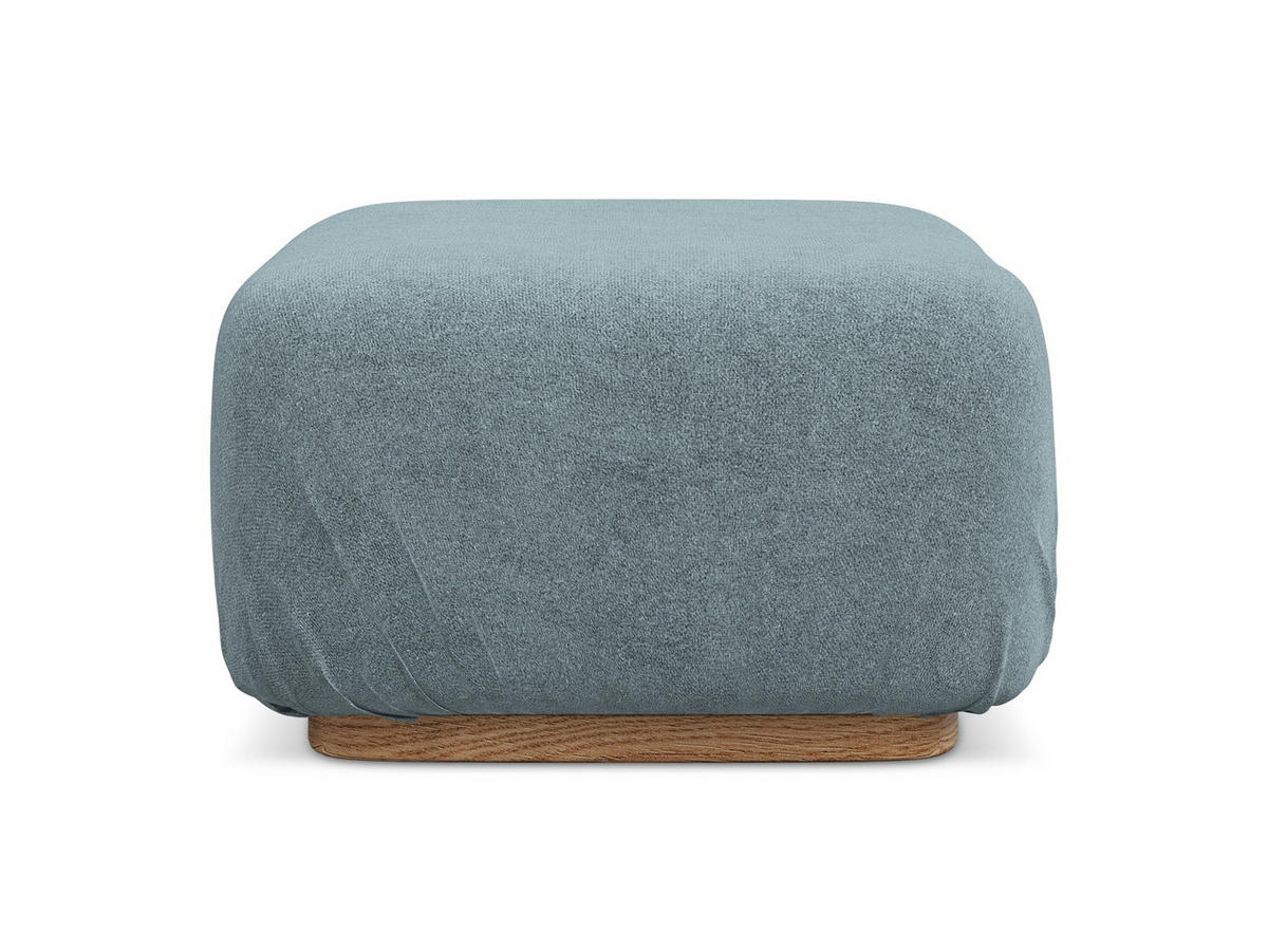 POUF Bouclé Stoff Blau - Blau/Blaugrau, Holz/Textil (83/95/41cm) - Makamii