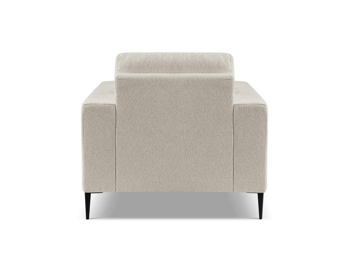 SESSEL Chenille Stoff Beige - Beige/Schwarz, Holzwerkstoff/Textil (93/88/105cm) - Makamii