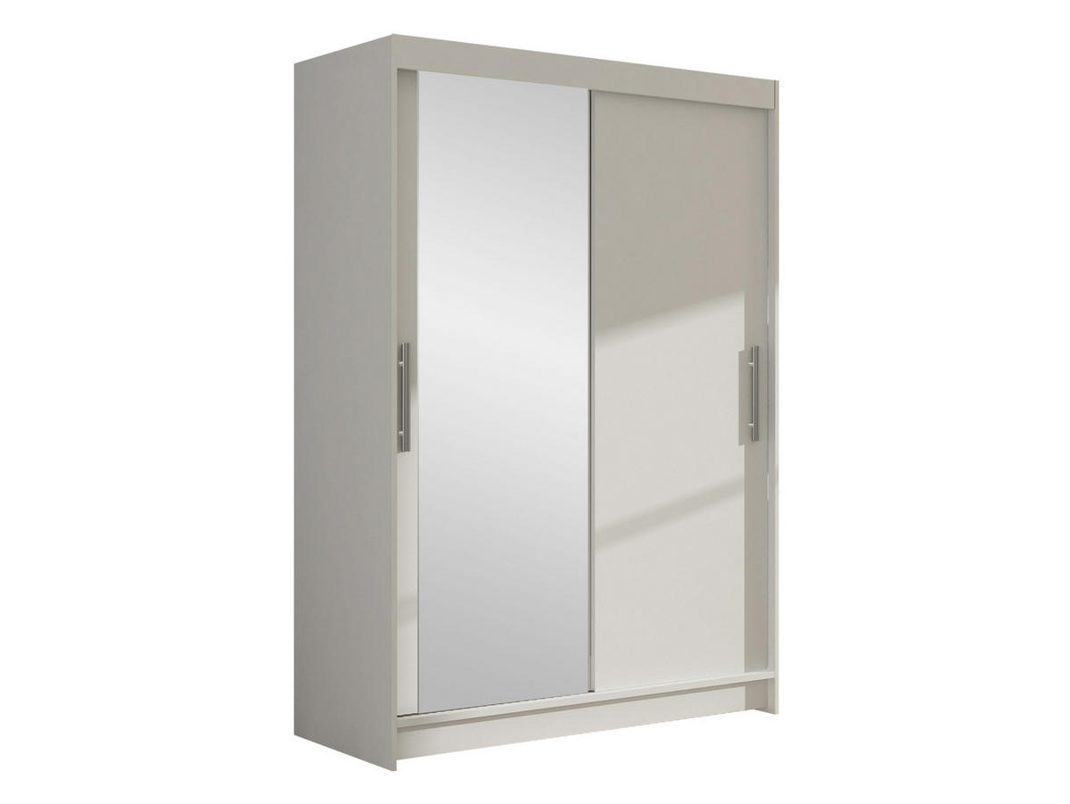 KLEIDERSCHRANK Miami VI - Silberfarben/Weiß, Holzwerkstoff/Kunststoff (120/200/58cm) - MIRJAN24