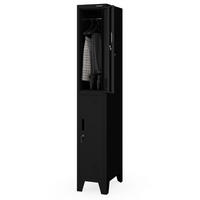 UMKLEIDESCHRANK Spind BARTEK 2 Abteile 172x29,2x45cm Schwarz - Schwarz, Metall (29.2/172/45cm) - Jan Nowak
