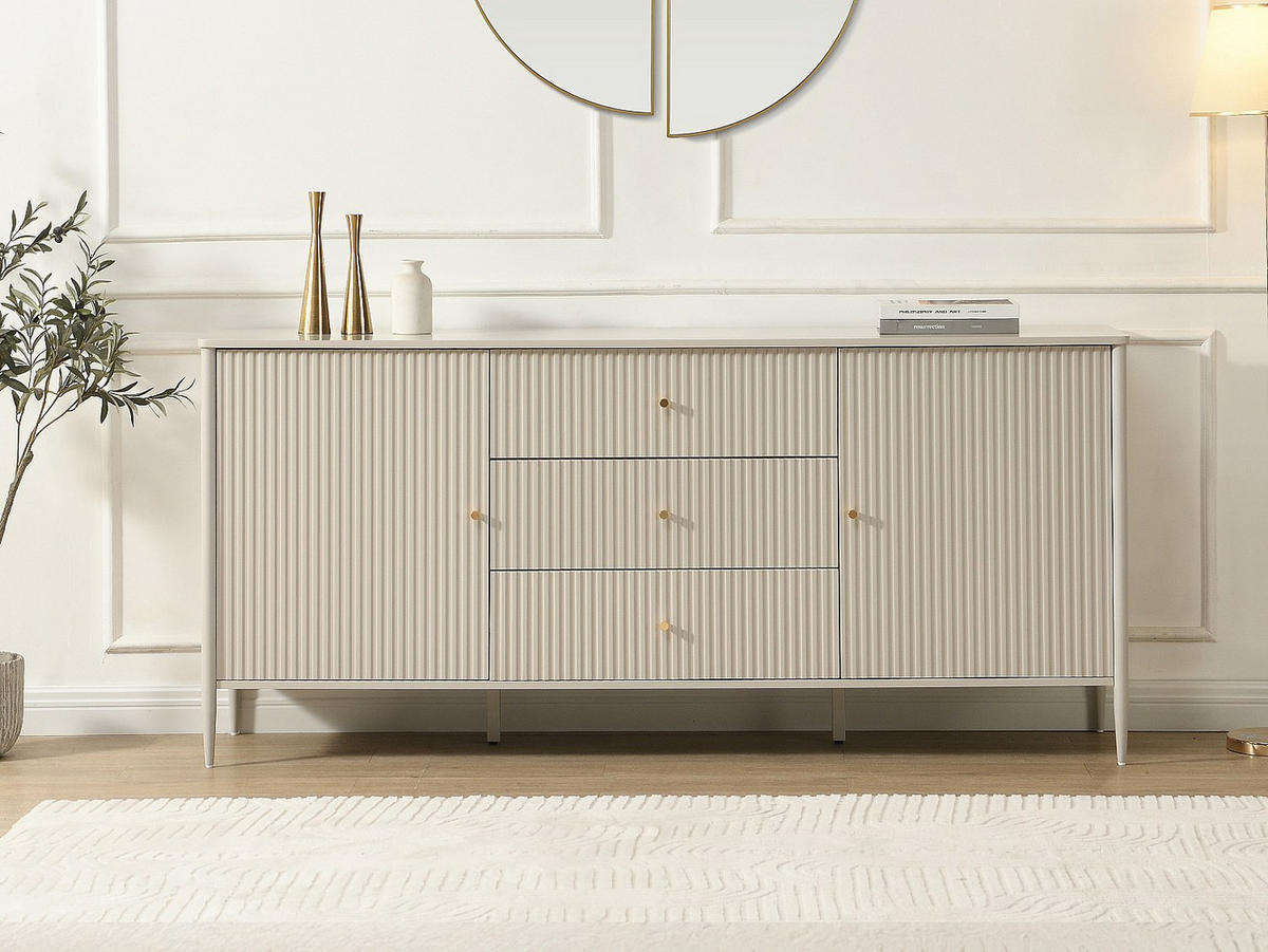 SIDEBOARD - 178 cm x 40 cm - Holz, Platte - Beige - CALITARO - Beige, Holz (178/82/40cm) - Vente-Unique