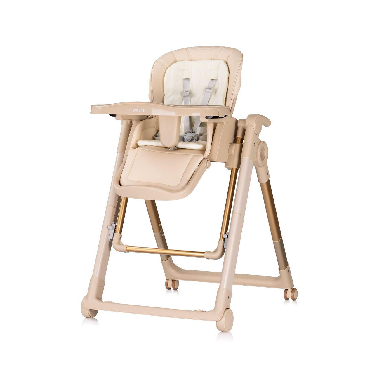 HOCHSTUHL 2 in 1 Super Chef beige Babyschaukel, Fußstütze, klappbar - Beige, Kunststoff (59/101/73cm) - Chipolino