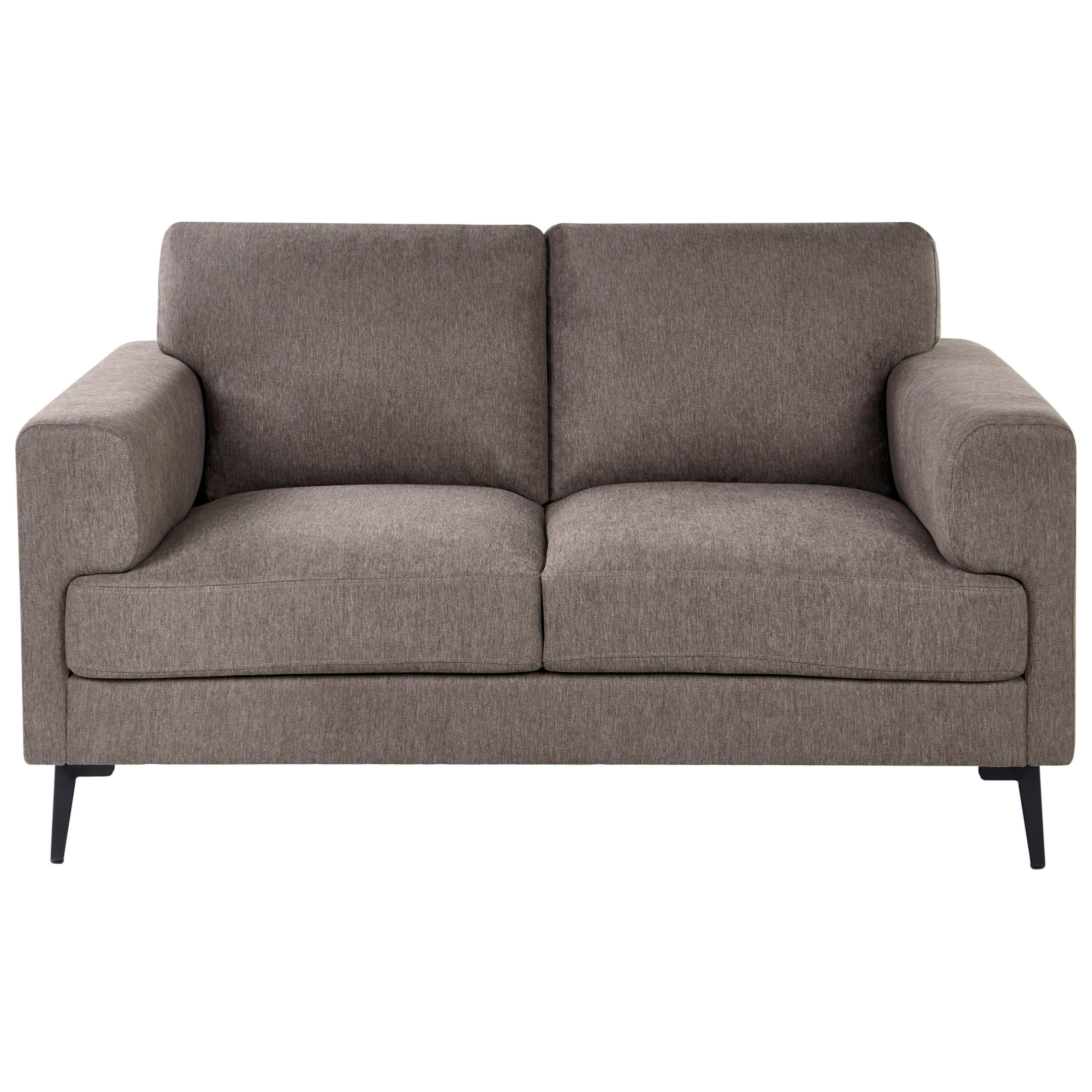 2-SITZER-SOFA Stoff Braun Lousto - Schwarz/Braun, Textil (156/85/65cm) - Beliani