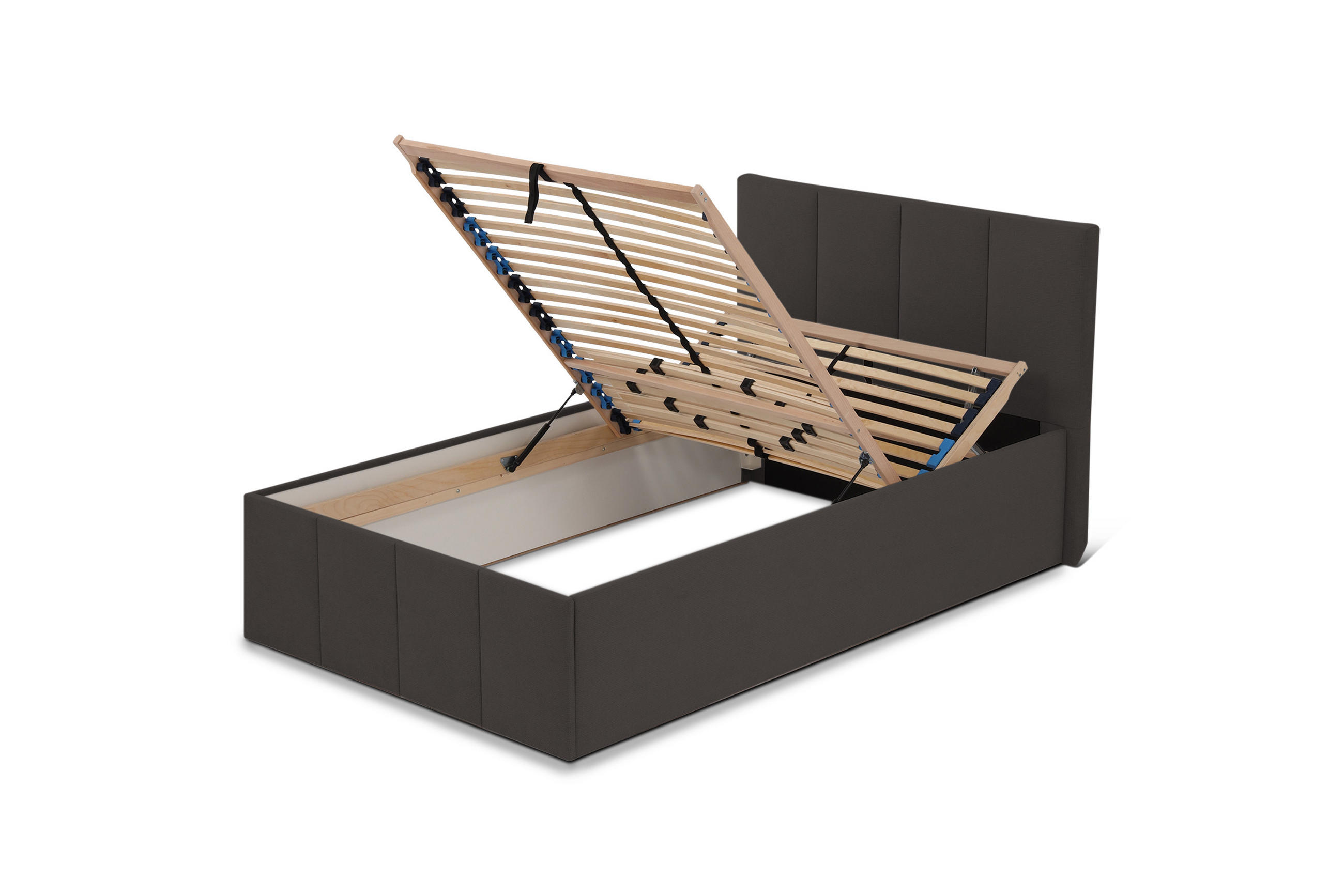 POLSTERBETT Dalas Anthrazit 120 x 200 x 40 cm Bettkasten Mit hochwertiger Matratze H3 (bis 120 kg) und Lattenrost - Anthrazit, Holz (120/200cm) - Halmon Schlafkomfort Betten 