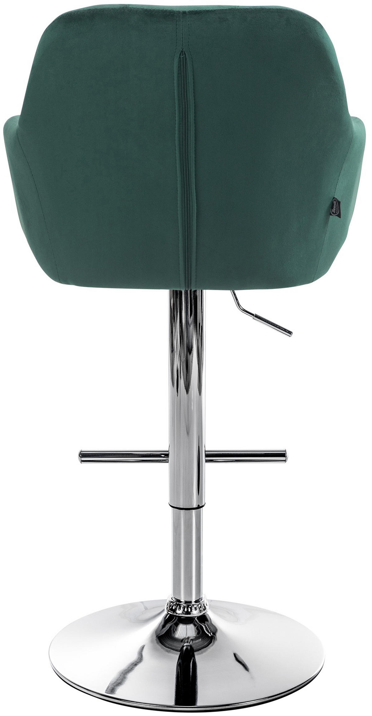 BARHOCKER Nardo Samt chrom grün - Chromfarben/Grün, Textil/Metall (57/118/59cm) - TPFLiving