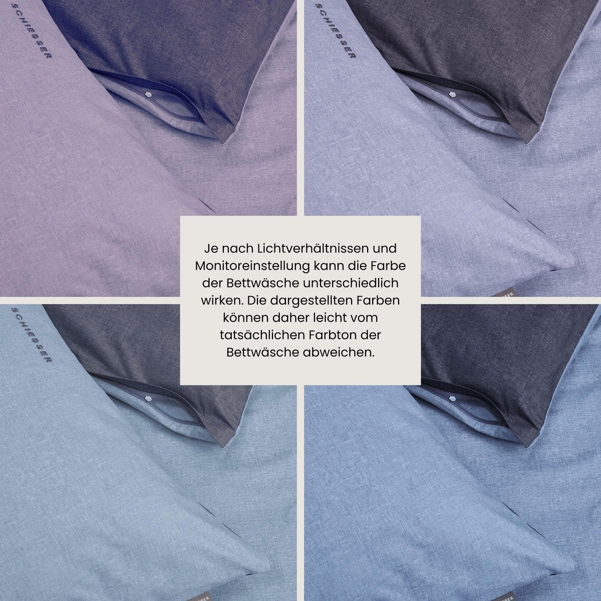 BETTWÄSCHESET Doubleface - Renforcé - 2-teilig - 155 x 220 cm - Blau - Blau, Textil (155/220cm) - SCHIESSER