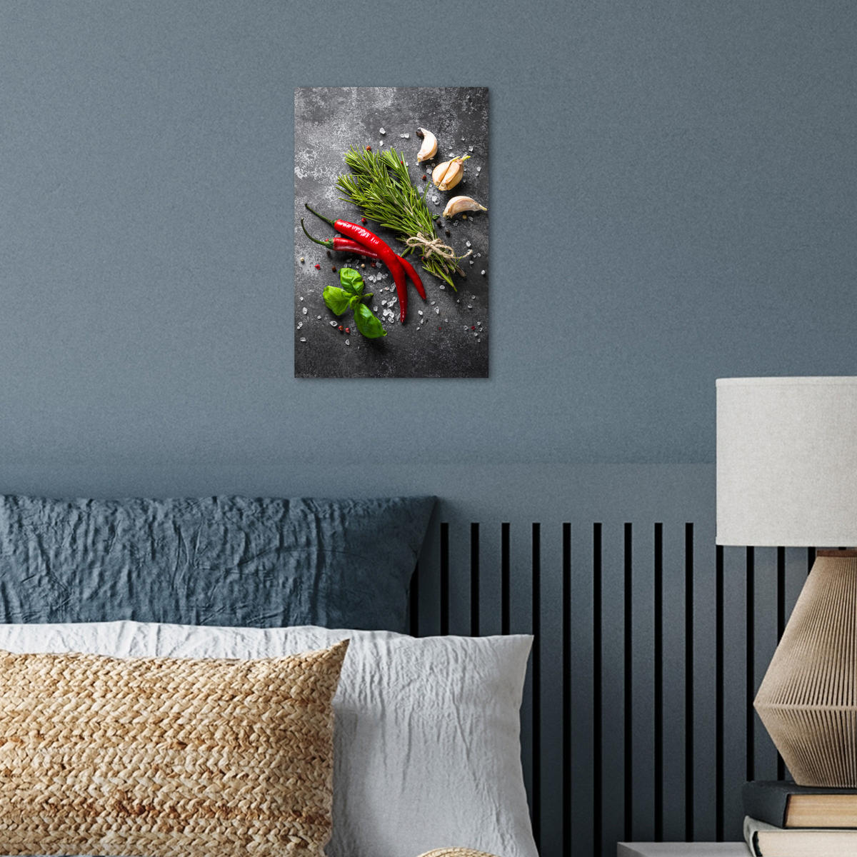 PLAKÁT Pepř - Bylinky - Koření - Beton 20x30 cm - tmavě šedá, papír (20/30/0.1cm) - MuchoWow