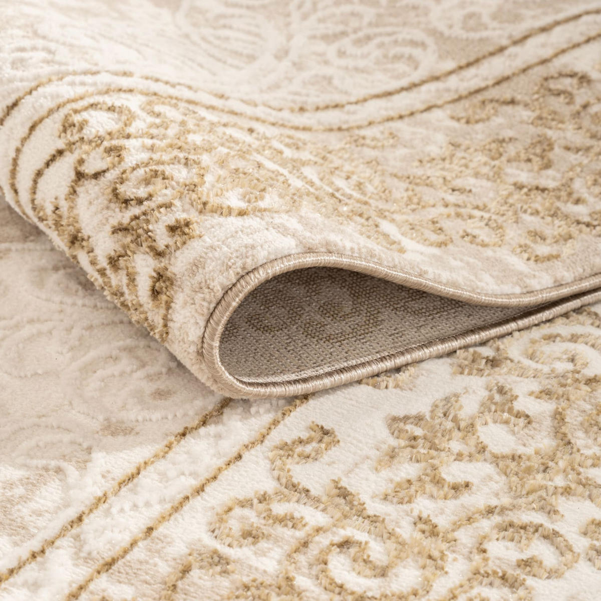 TEPPICH Kurzflor Orientalisch Wohnzimmer Beige Läufer 80x150 - Beige, Textil (80/150cm) - KADIMA DESIGN