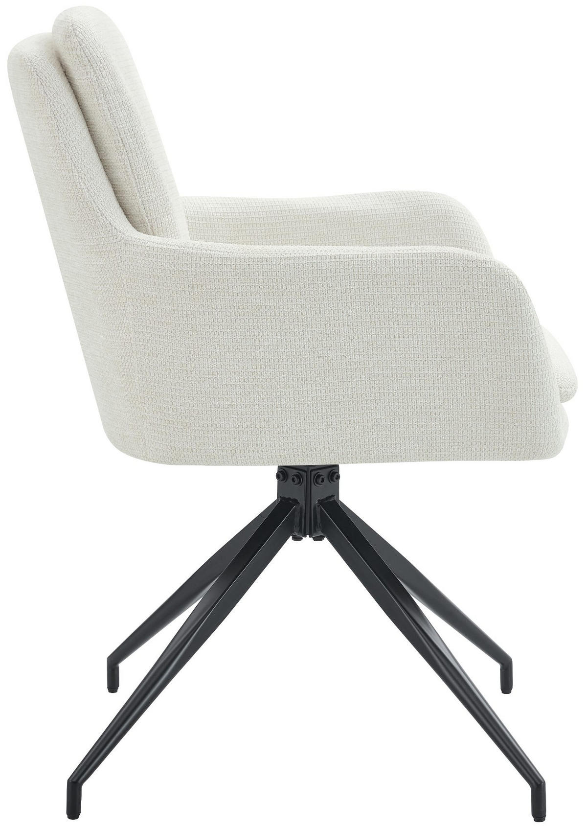 ESSZIMMERSTUHL 2er Set Naver Stoff Creme Wohnzimmerstuhl - Creme, Textil (58/85/63cm) - DELUKE