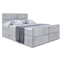 BOXSPRINGBETT AURA-Z KING - 180 x 200 - H3/H4 - Hellgrau - Hellgrau, Holzwerkstoff (180/200cm) - ALTDECOR