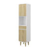 BADEZIMMERMÖBEL Arla Weiß/Eiche 40 x 161 cm - Eichefarben/Weiß, Holzwerkstoff (40/161/30cm) - Vicco