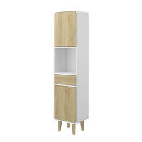 BADEZIMMERMÖBEL Arla Weiß/Eiche 40 x 161 cm - Eichefarben/Weiß, Holzwerkstoff (40/161/30cm) - Vicco