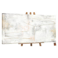 GEMÄLDE Goldene Schleife auf Keilrahmen 160x80 cm - Beige, Holz (160/80cm) - YS-art gallery