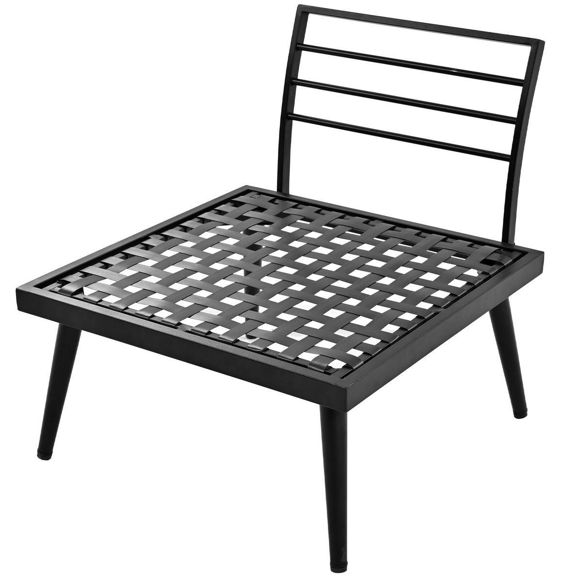 GARTENMÖBEL 160x64x75cm grau aus Stahl und Akazie, mit Kissen - Grau, Metall - Modfu