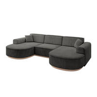 WOHNLANDSCHAFT MARI-U1-v1 - 303x171x83 cm Dunkelgrau Velours - Dunkelgrau, Holzwerkstoff/Textil (303/83/171cm) - ALTDECOR