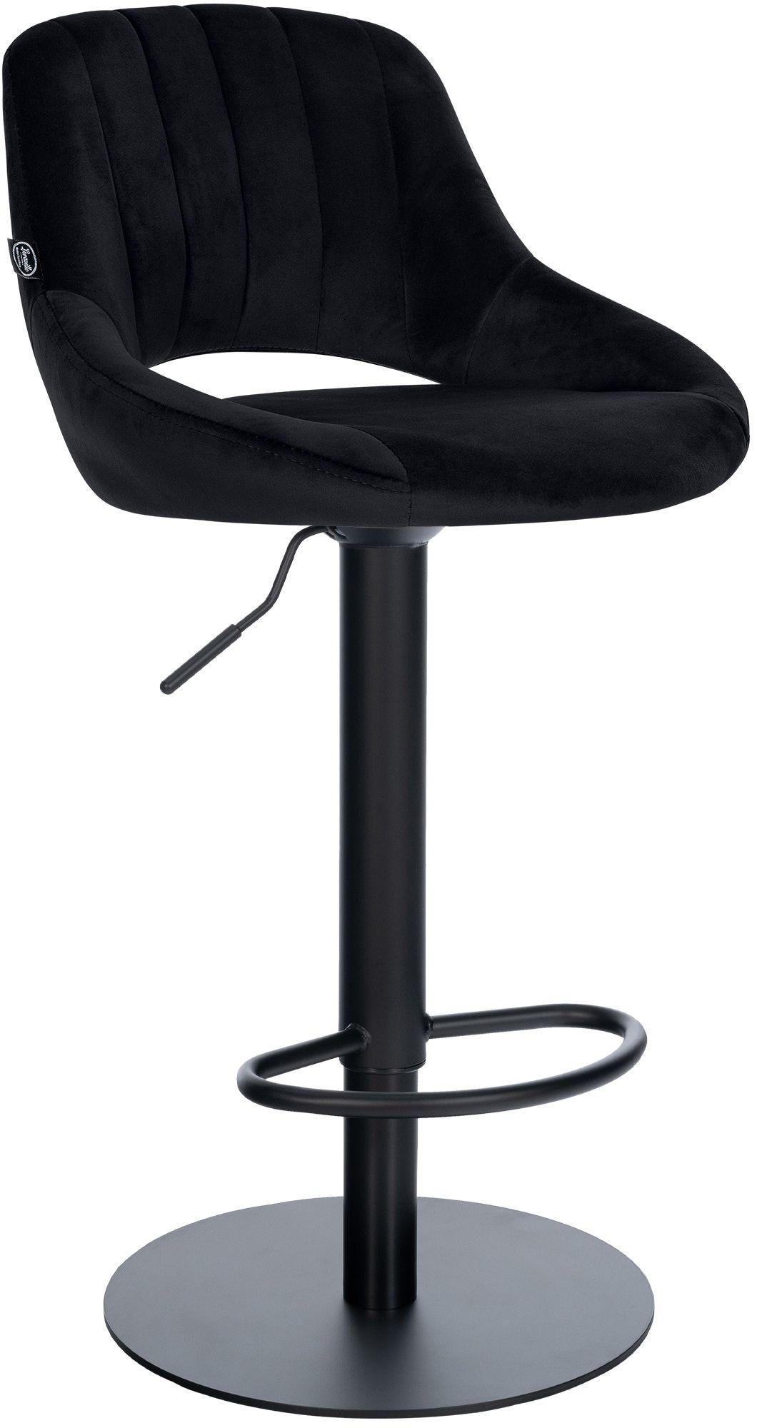 BARHOCKER Samt Schwarz - Schwarz, Textil/Metall (47/83/48cm) - CLP