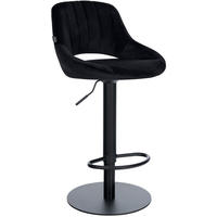 BARHOCKER Samt Schwarz - Schwarz, Textil/Metall (47/83/48cm) - CLP