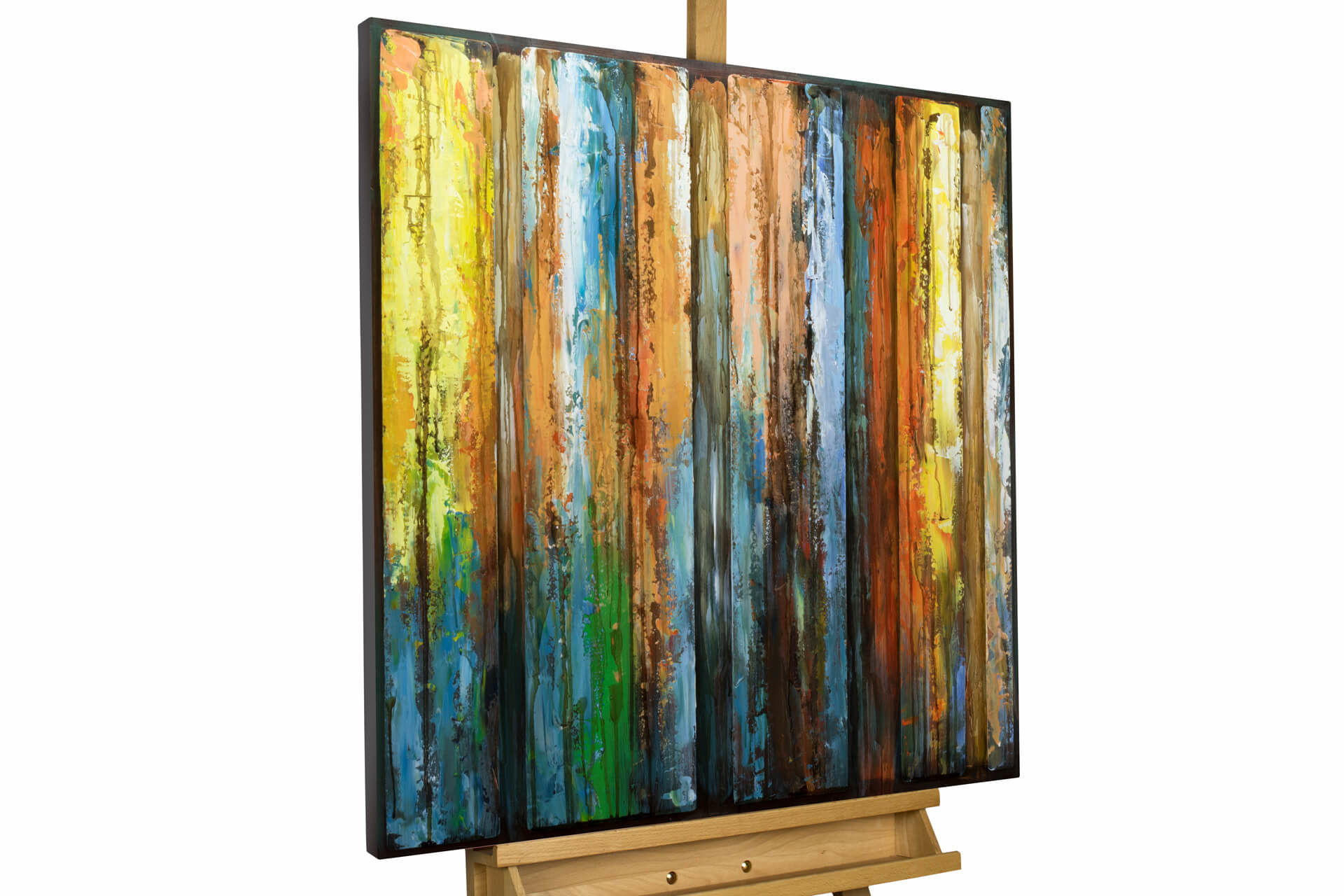METALLBILD Bunt 80/80 cm - Multicolor, Metall (5.42/80cm) - KUNSTLOFT