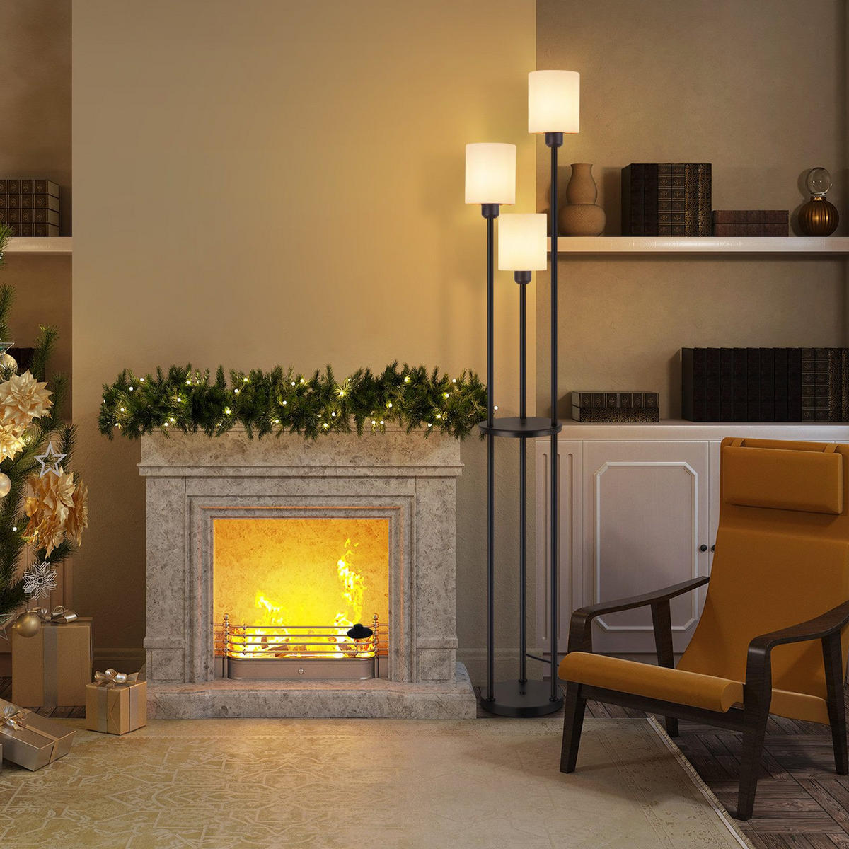 STEHLAMPE Jyvva 22.0/22.0/163.0 cm - Schwarz, Metall (22/22/163cm) - ZMH