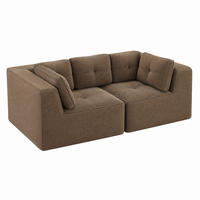 ECKSOFA modular Cord Brown - Braun, Kunststoff (104/69/208cm) - Meubliv