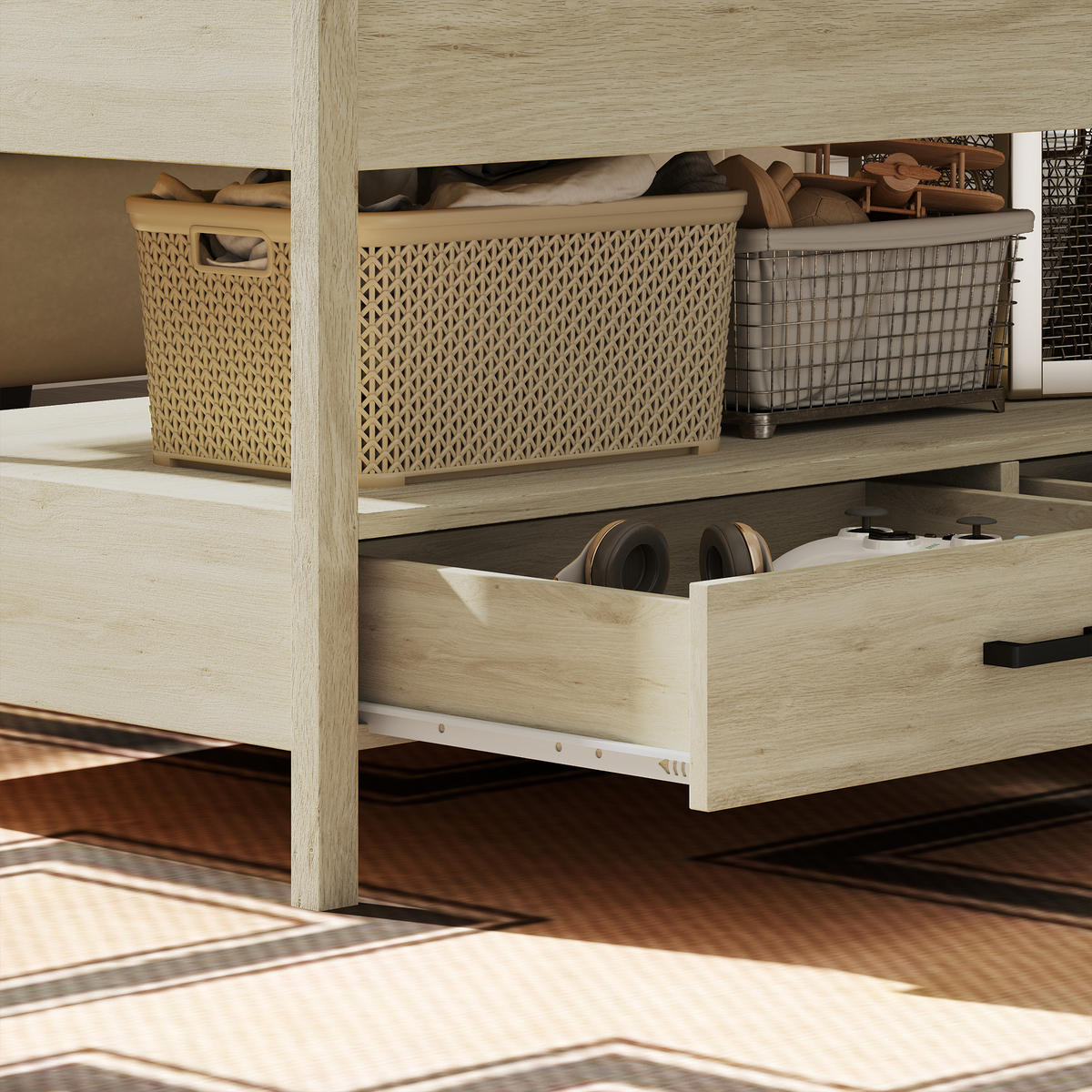 COUCHTISCH DE-15779 höhenverstellbare Platte Eiche - Eichefarben, Holzwerkstoff (100/50/62cm) - ComfortXL