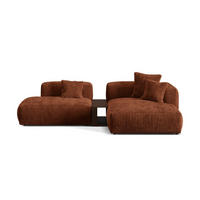 ECKSOFA modular rechts Martina aus Cord ziegelrot 2 Sitzplätze - Orange, Textil (176/285cm) - Micadoni