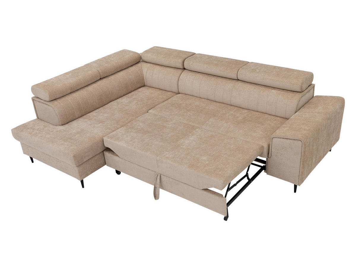 ECKSOFA Kadurin, Seite: Rechts - Dunkelbraun/Schwarz, Holz/Kunststoff (276/206cm) - MIRJAN24