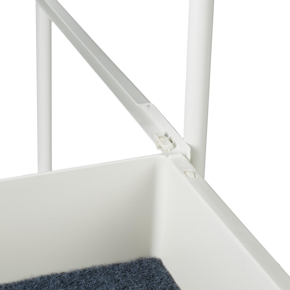 VOZIČEK - bela, kovina/umetna masa (32.5/85.5/40cm) - Relaxdays