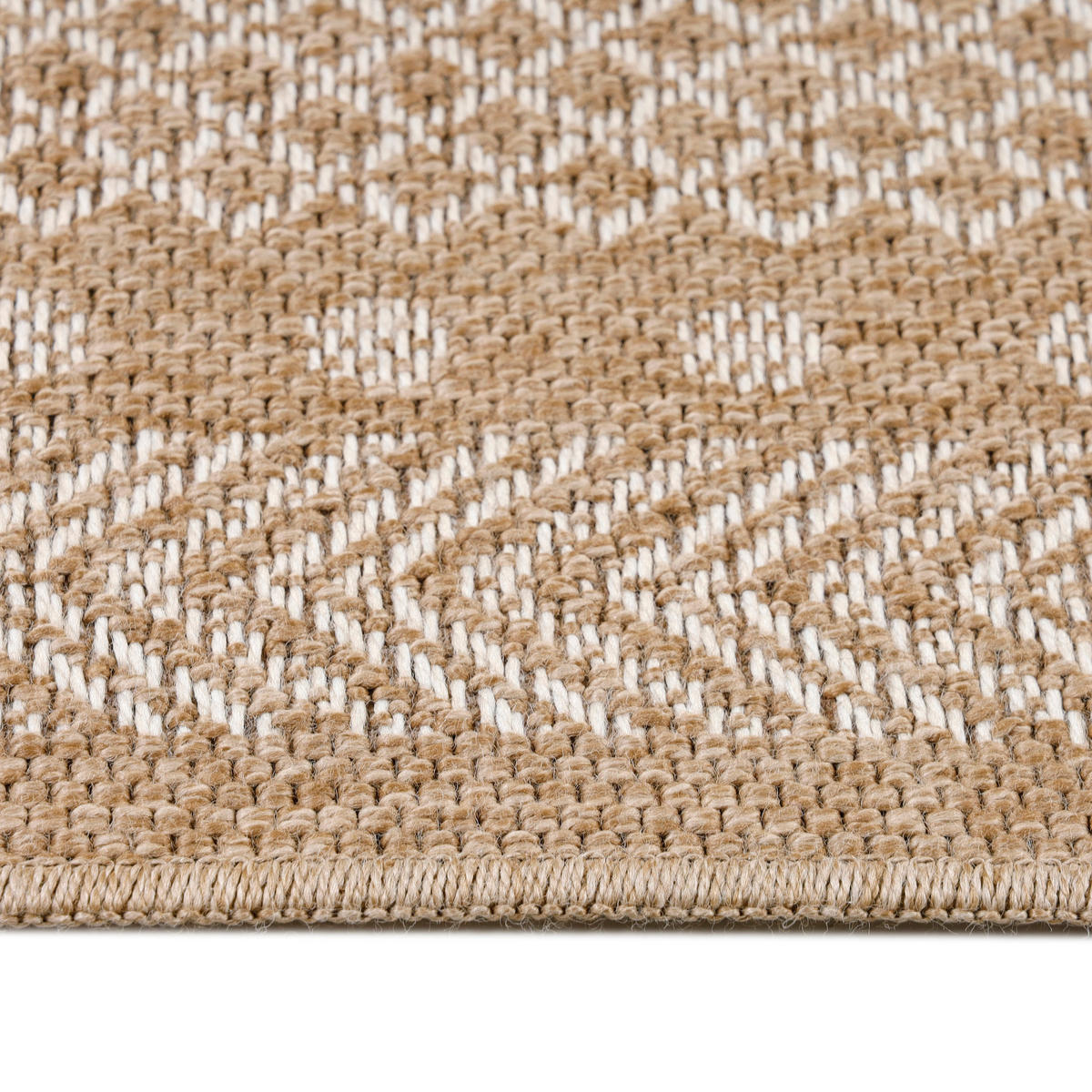 TEPPICH Outdoor Flachgewebe Vintage Polypropylen Terrasse Beige Rechteckig 200x290 - Beige, Textil (200/290cm) - KADIMA DESIGN