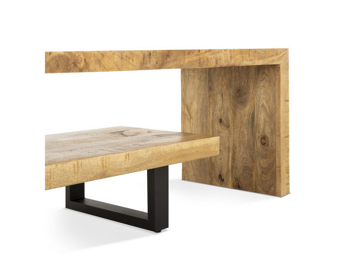 TV Board Kelly Mangoholz 140 cm / 40 cm Natur - Naturfarben, Holz (140/46/40cm) - Villa Möbel