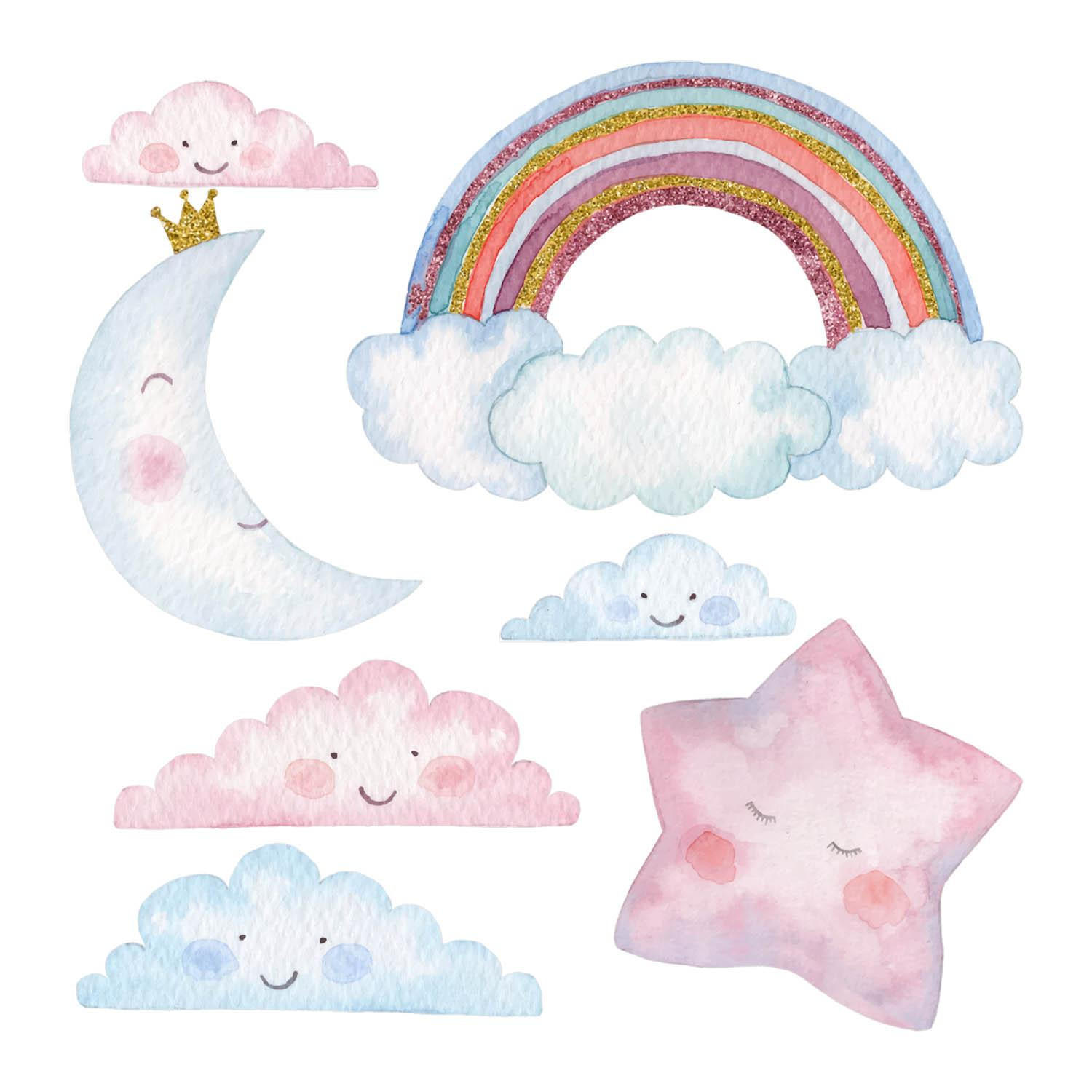 WANDAUFKLEBER 100x137cm - Der Himmel bei Nacht - Multicolor, Kunststoff (100/137/0.1cm) - Wallfluent