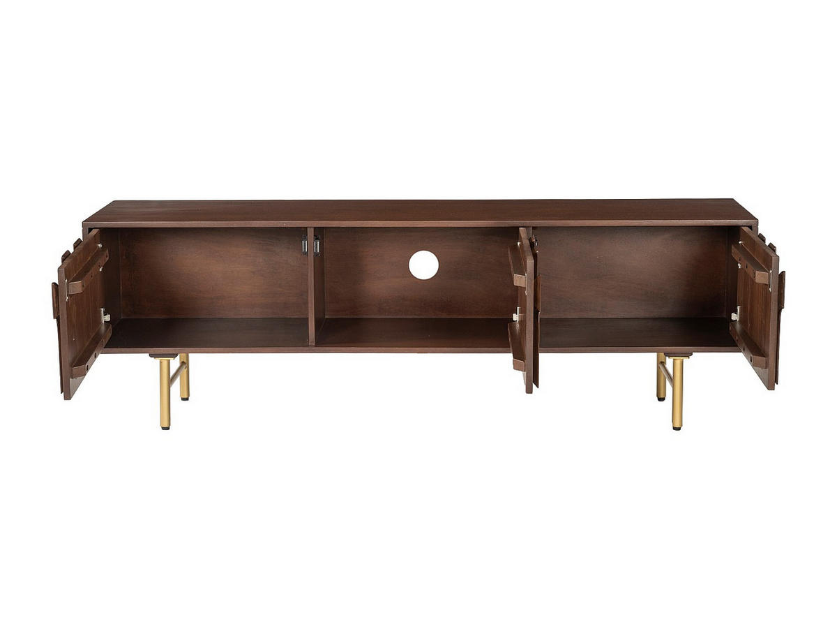 TV-BOARD - 160 x 40 - holz - naturfarben dunkel Mizoram - Naturfarben, Holz/Metall (160/50/40cm) - Vente-Unique