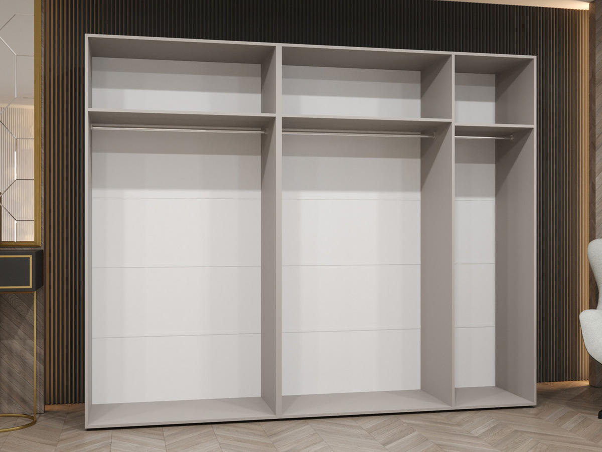 DREHTÜRENSCHRANK Mila II 250 - Schwarz/Weiß, Holzwerkstoff/Kunststoff (250/202/52cm) - MIRJAN24