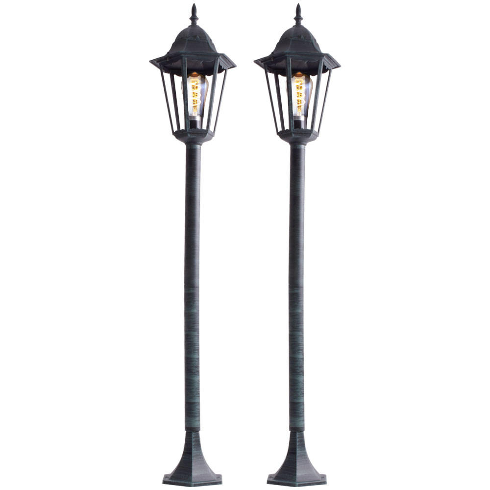 STEHLEUCHTE NORDERNEY Schwarz Rustikal 2er Set - Schwarz, Glas (23.5/23.5/120cm)