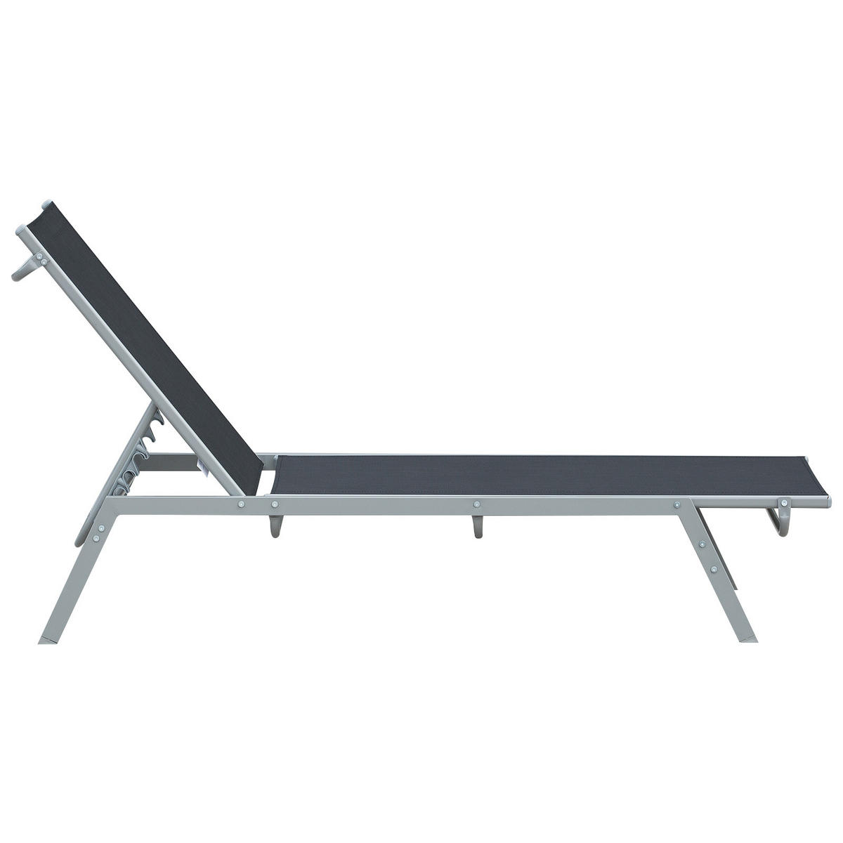 GARTENLIEGE - Schwarz, Kunststoff/Metall (58/97/170cm) - Outsunny