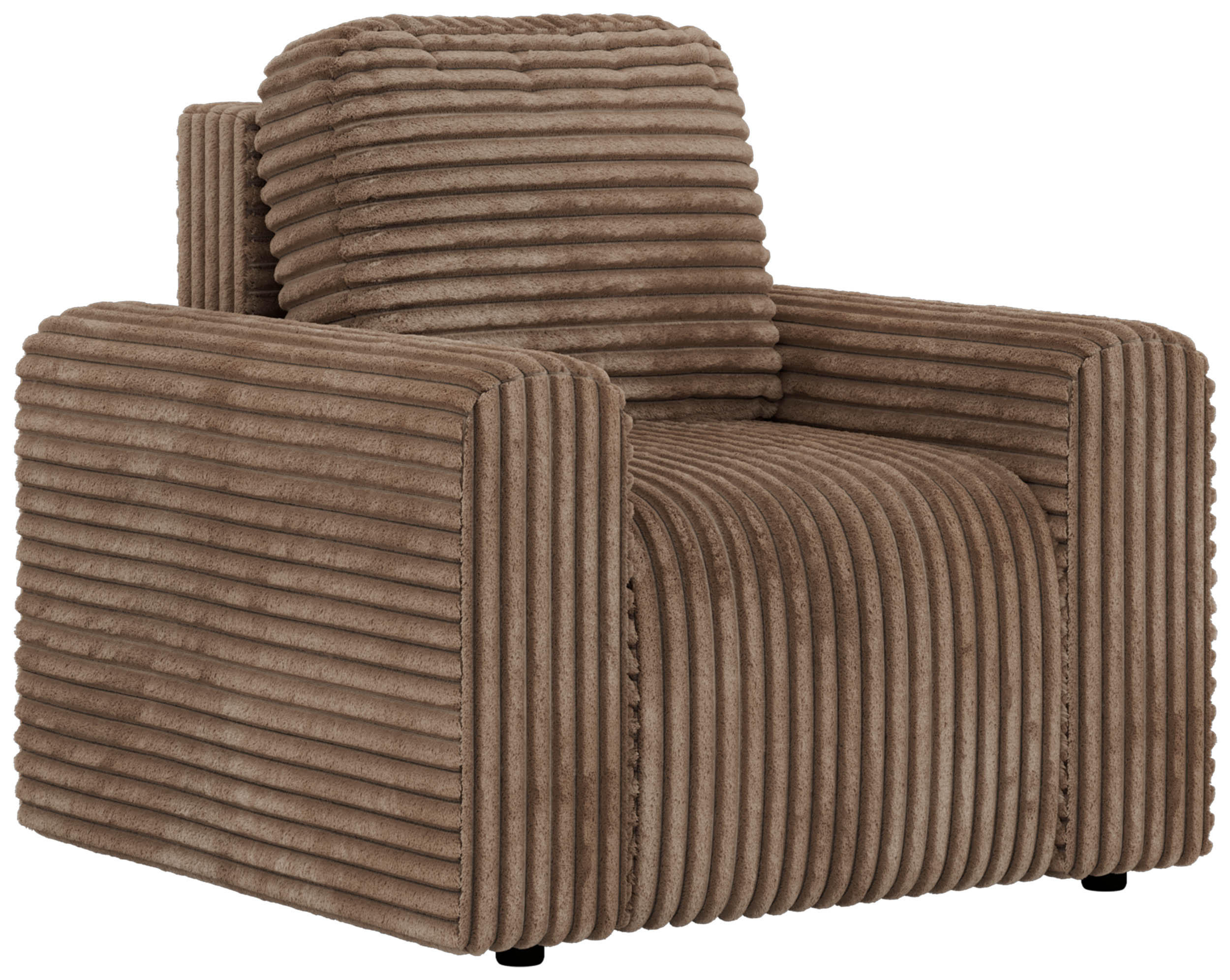 SESSEL NESSARO - Braun Cord - Schwarz/Braun, Kunststoff/Textil (96/94/90cm) - MKS