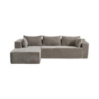 SOFA modulares Ecksofa L-Form Cord Grau 2-tlg. - Grau, Kunststoff (179/279cm) - Meubliv