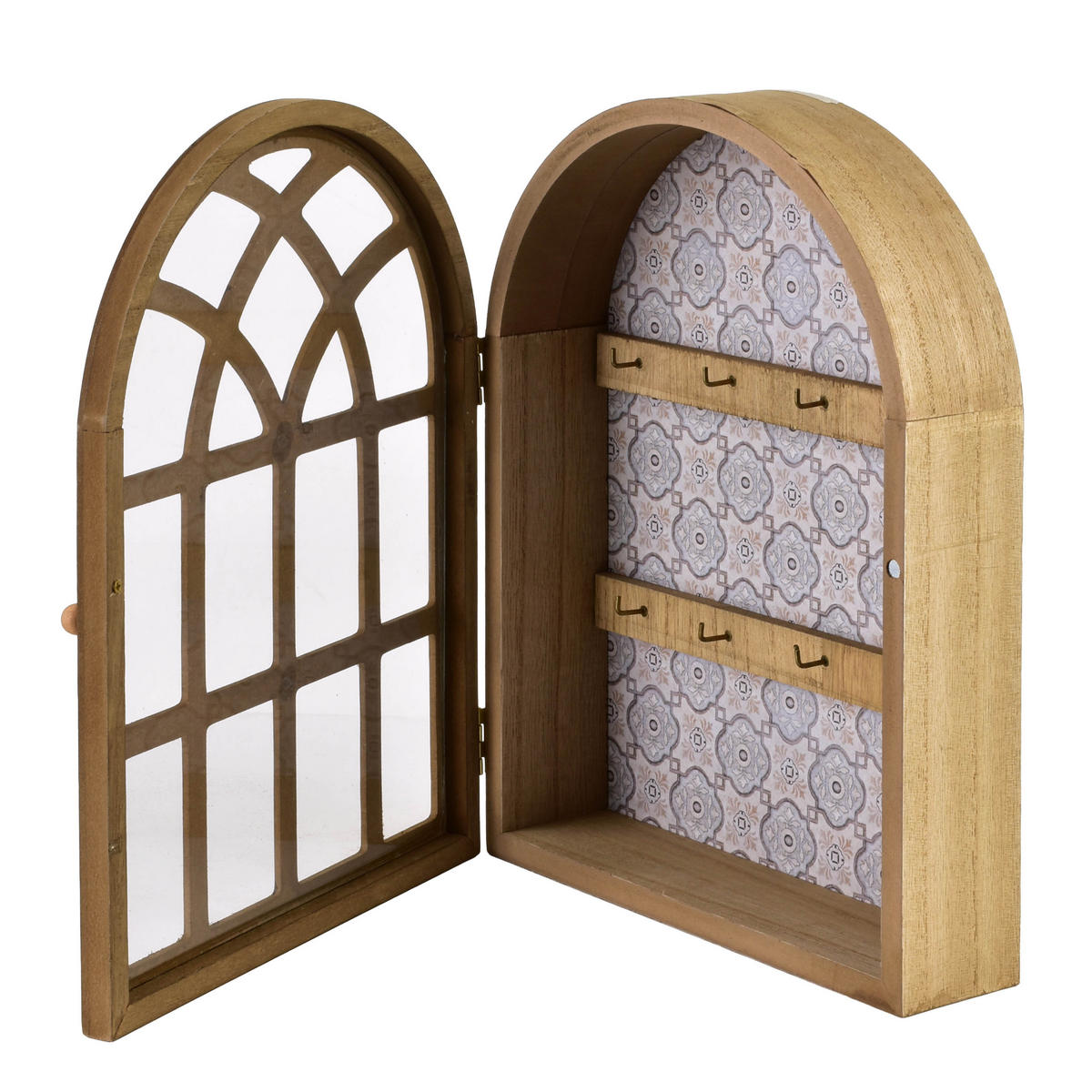 SCHLÜSSELKASTEN Stacy Naturfarbe 28x21x6,5 cm Holz - Naturfarben, Holz (6.5/21/28cm) - Mondex