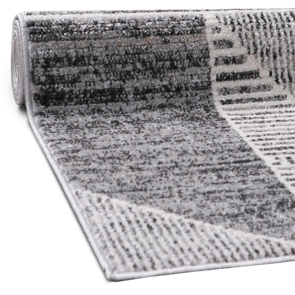 TEPPICH Harmonia geometrisches Design Dreieck Hoch-Tief-Effekt grau 80 x 150 cm - Creme/Grau, Kunststoff/Textil (80/150cm) - oKu-Tex