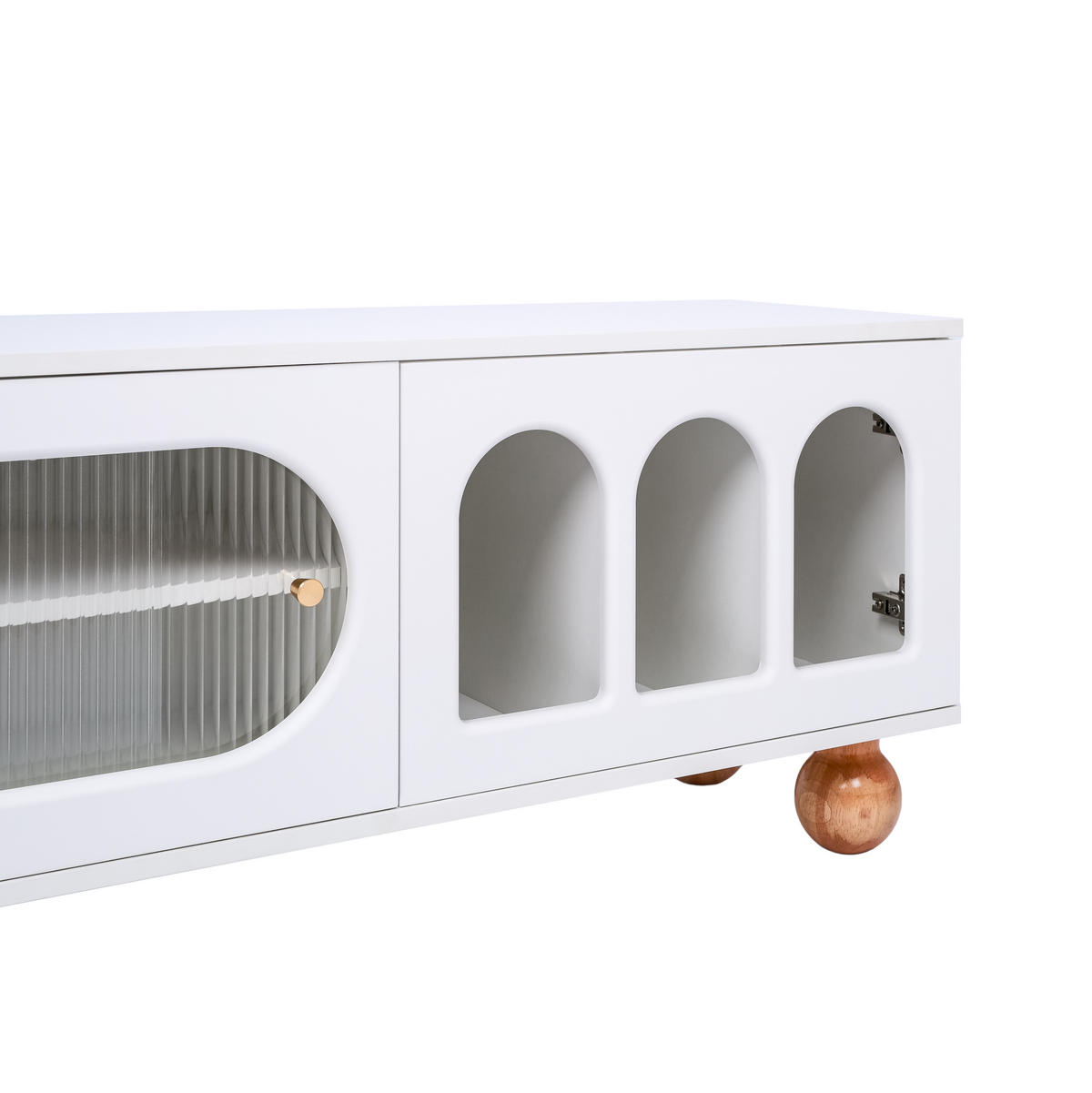 TV-BOARD Weiß und Holzfarben 170/37/47 cm - Weiß, Holzwerkstoff (170/47/37cm) - PANGIVO