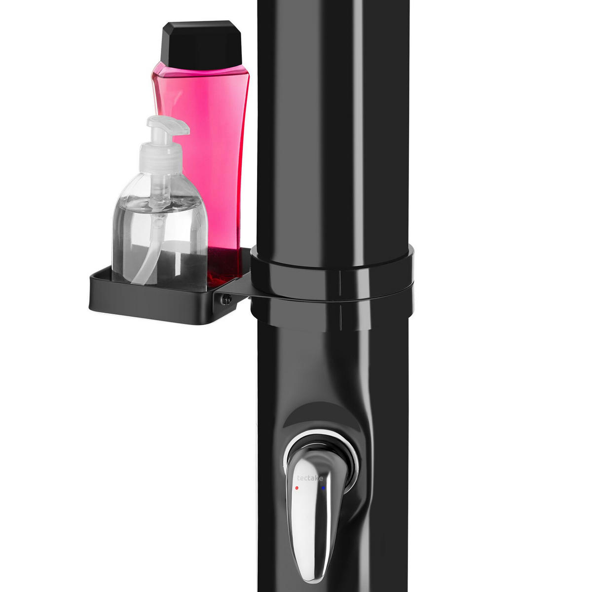 SOLARDUSCHE Tinto, extra Wasserhahn, inklusive Schutzhülle, schwarz - Schwarz, Kunststoff (15.5/221/42.5cm) - tectake