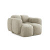 SESSEL Chenille Stoff Beige - Beige/Schwarz, Holzwerkstoff/Kunststoff (120/72/115cm) - Makamii