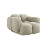 SESSEL Chenille Stoff Beige - Beige/Schwarz, Holzwerkstoff/Kunststoff (120/72/115cm) - Makamii