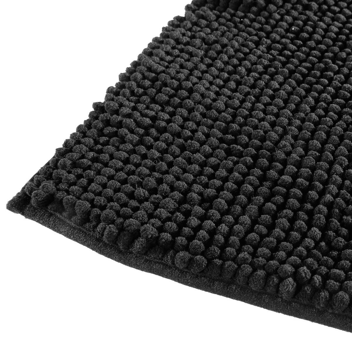BADEMATTE Colorama, 100% Polyester, Schwarz, 50 x 80 cm - Schwarz, Kunststoff (50/80cm) - 5five Simply Smart